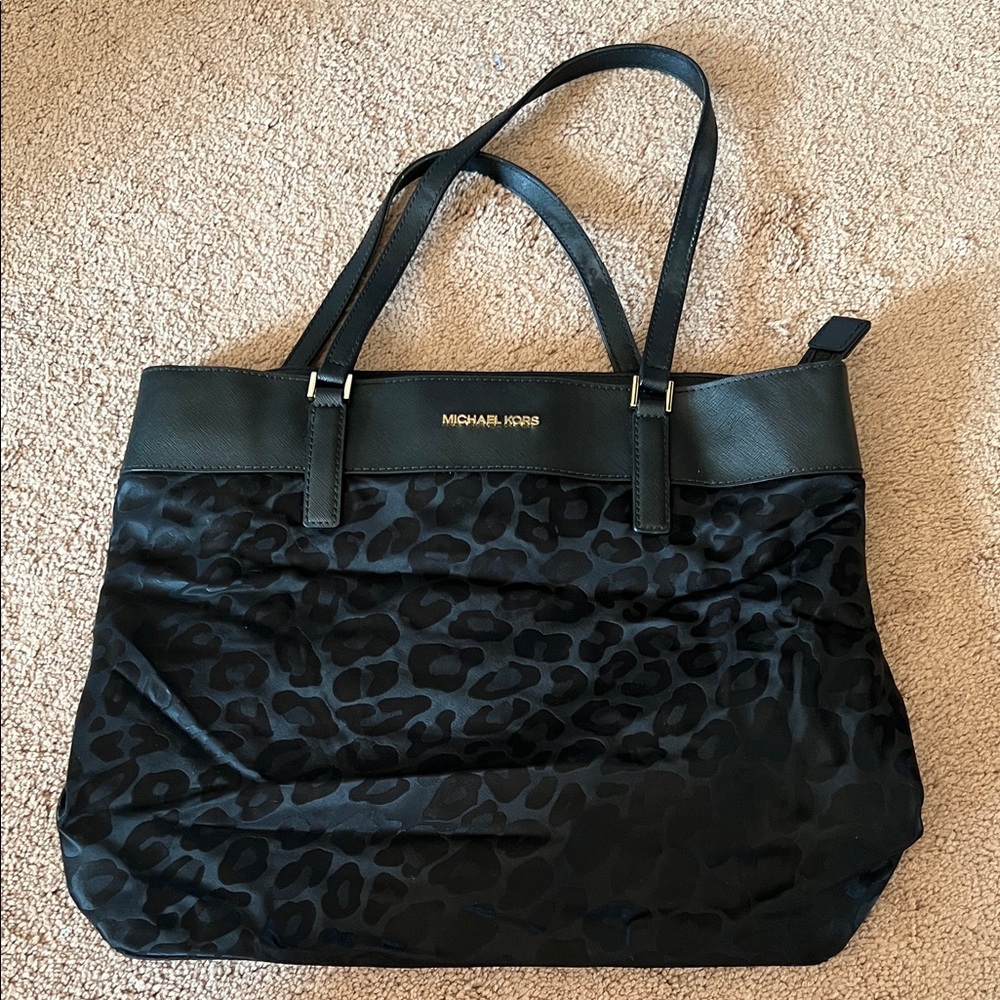 Michael Kors Black Animal Print Tote
